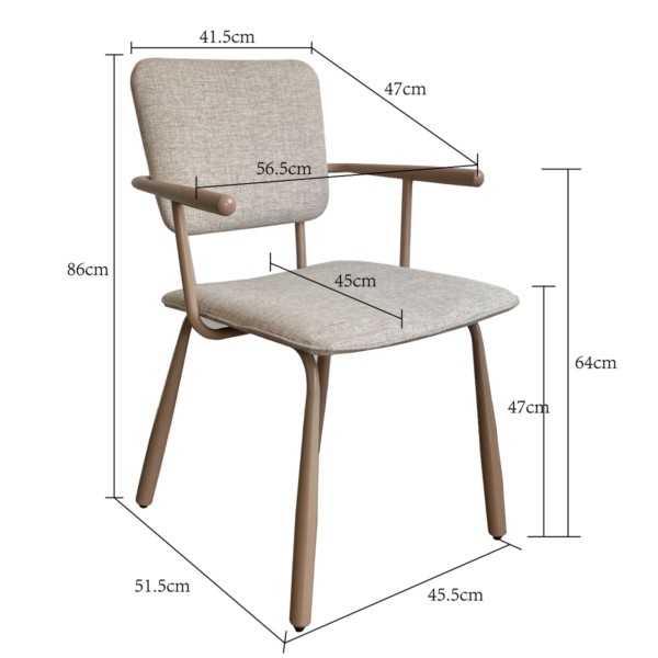 eetkamerstoel Brix Finn Beige - Afbeelding 5
